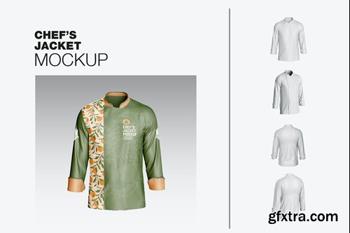 Pack Men's Chef's Jacket Mockup QXT5UFB Pack Men's Chef's Jacket Mockup QXT5UFB