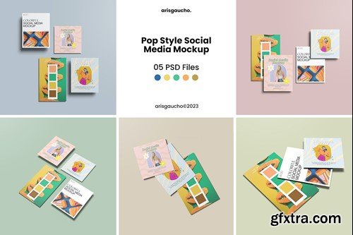 Pop Style Social Media Mockup SKLWUQ3 Pop Style Social Media Mockup SKLWUQ3
