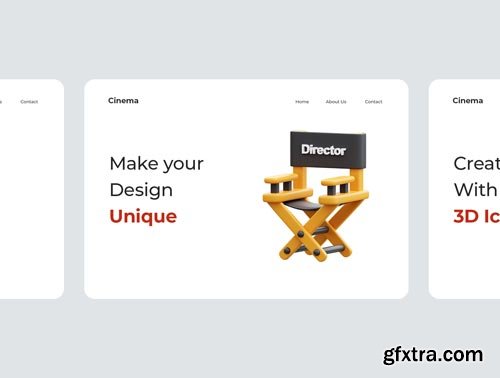 Cinema 3D Icons Ui8.net