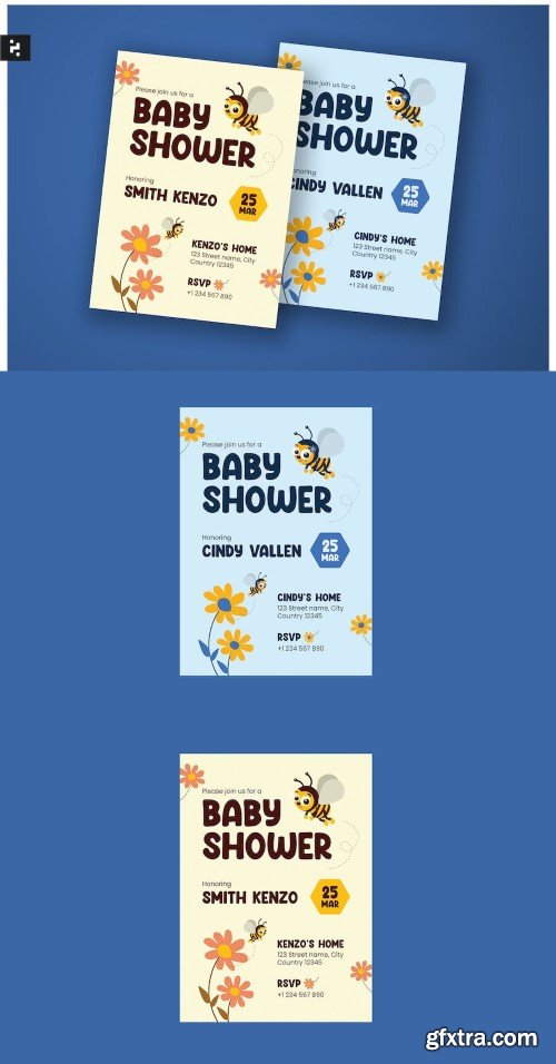 Cute Baby Shower Invitation Bee Theme