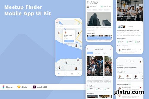Meetup Finder Mobile App UI Kit 8ENP7BZ Meetup Finder Mobile App UI Kit 8ENP7BZ