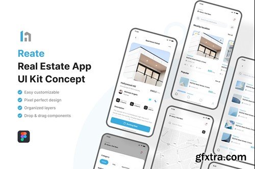 Reate - Real Estate Mobile App UI Kit F3FHE3W Reate - Real Estate Mobile App UI Kit F3FHE3W