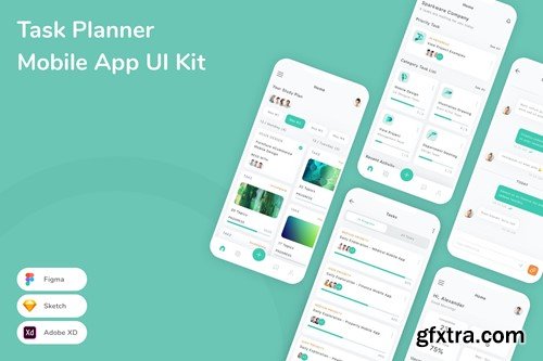 Task Planner Mobile App UI Kit EPTCM8C Task Planner Mobile App UI Kit EPTCM8C