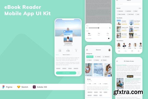 eBook Reader Mobile App UI Kit VZVFKHM eBook Reader Mobile App UI Kit VZVFKHM