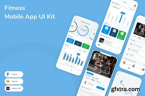 Fitness Mobile App UI Kit F49AHZU Fitness Mobile App UI Kit F49AHZU