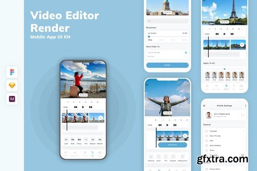 Video Editor & Render Mobile App UI Kit S9M9NXW Video Editor & Render Mobile App UI Kit S9M9NXW
