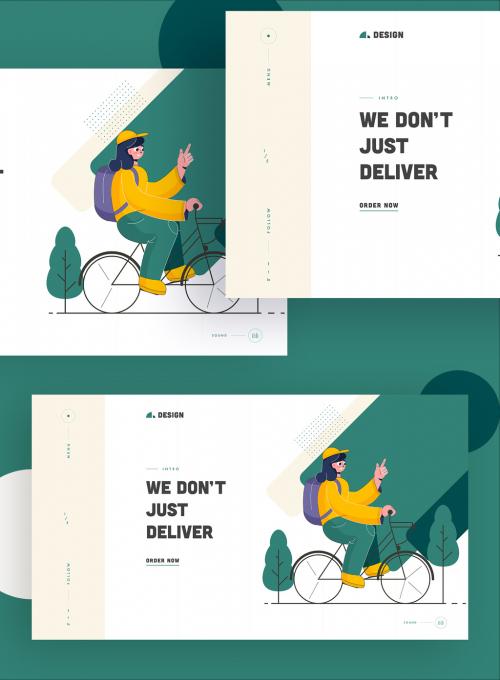 Website Landing Page Ui Layout with Character Illustration 322580601