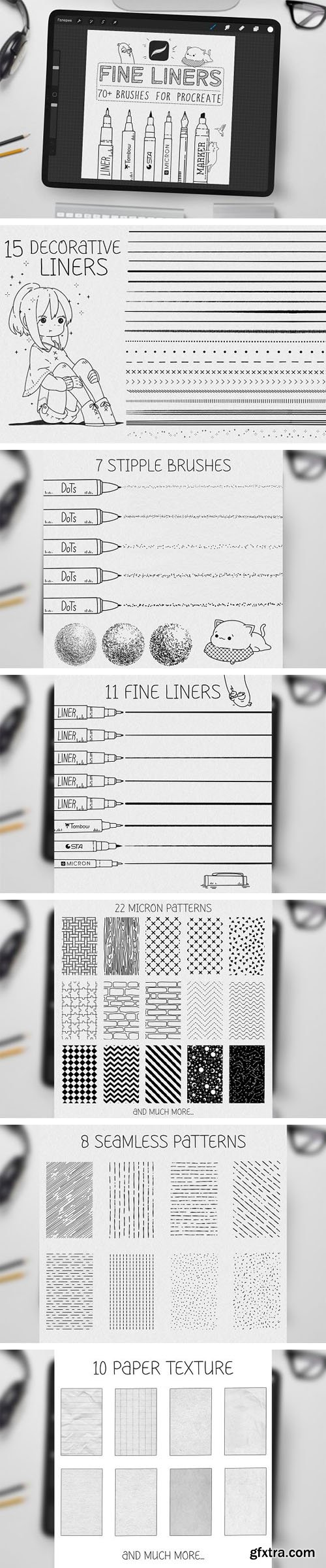 Fine Liner / 70+ Brushes for Procreate