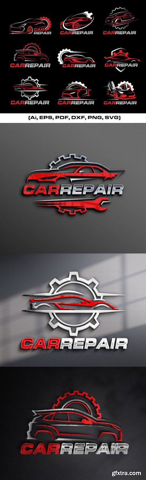 Car Repair Service Logo Templates 10xAI, 10xPNG