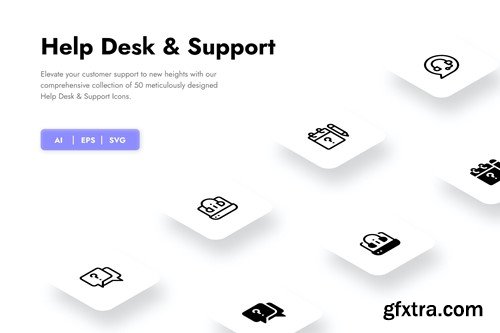 Help desk and support Icons DWQK9X7