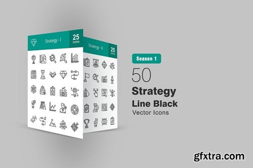 **50 Strategy Line Icons** PDDE2NV **50 Strategy Line Icons** PDDE2NV
