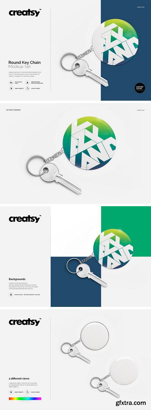 CM - Round Key Chain Mockup Set 1447970