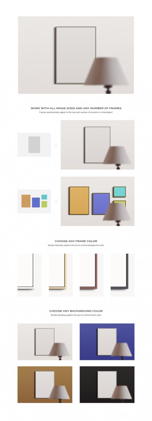 Interior Frame Wall Art Poster Indoor Mockup Template 584725357
