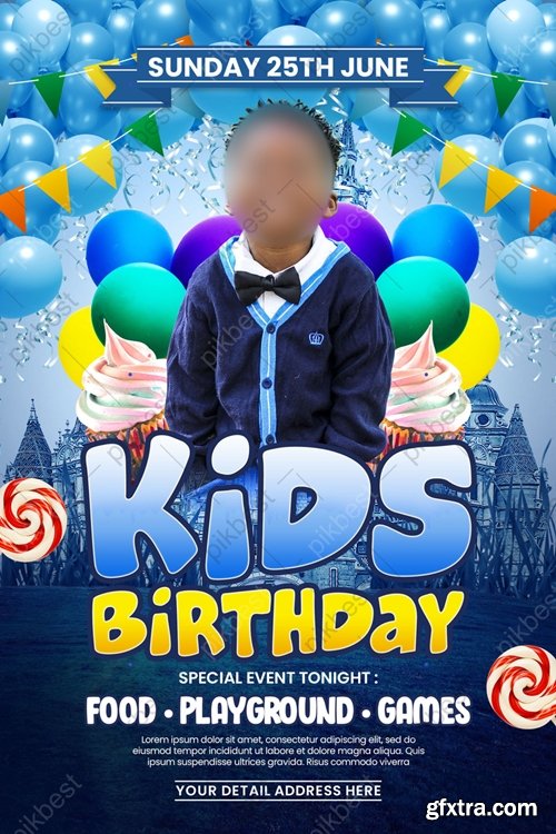 Kids Birthday Party Flyer Or Poster 9022747