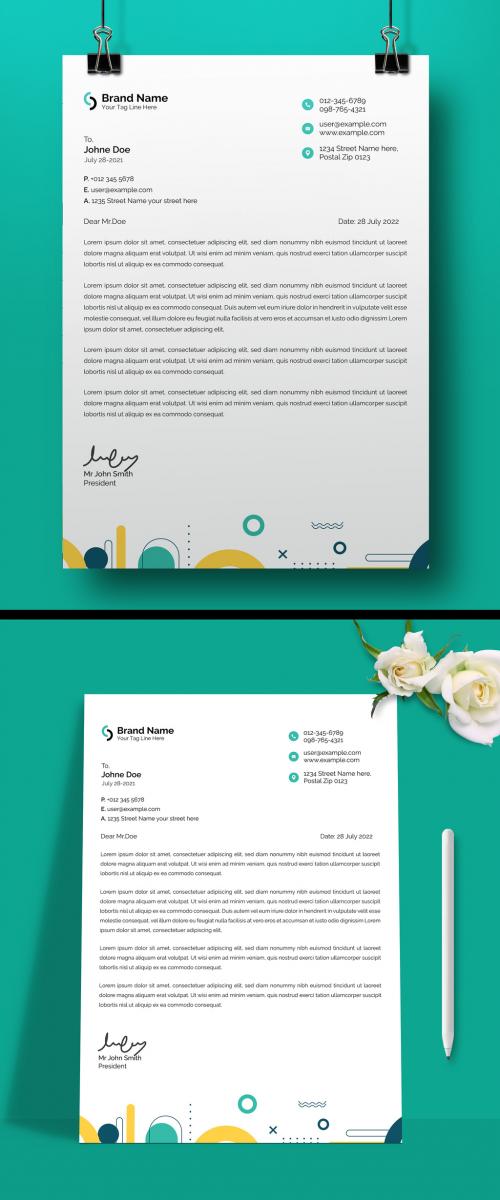Minimal Corporate Letterhead Layout 517964846