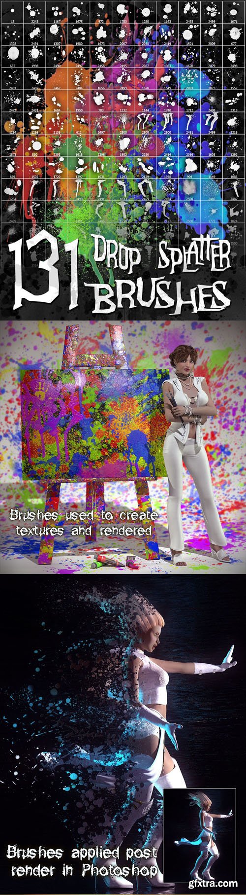 130+ Drop Splatter Brushes for Photoshop