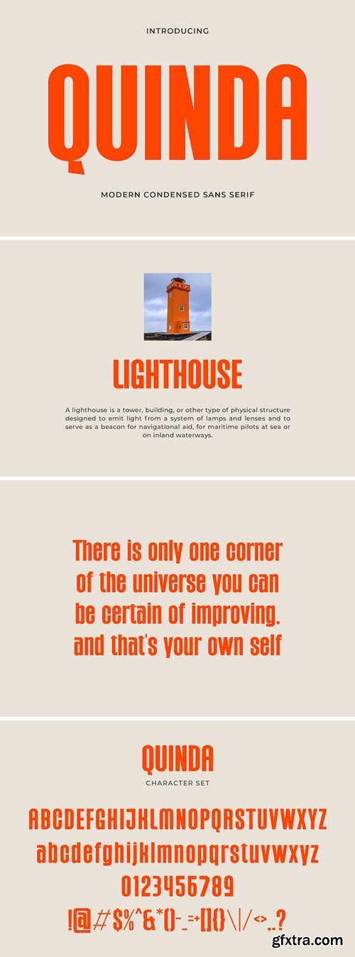 Quinda - Modern Condensed Sans Serif Font Quinda - Modern Condensed Sans Serif Font