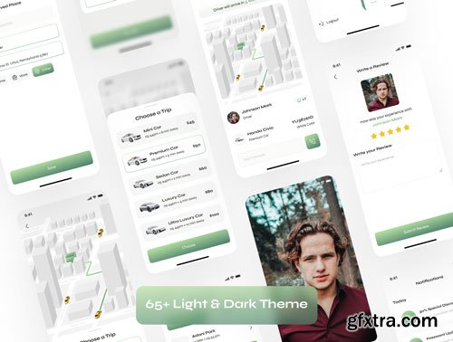 Taxi Booking App UI Kit Ui8.net