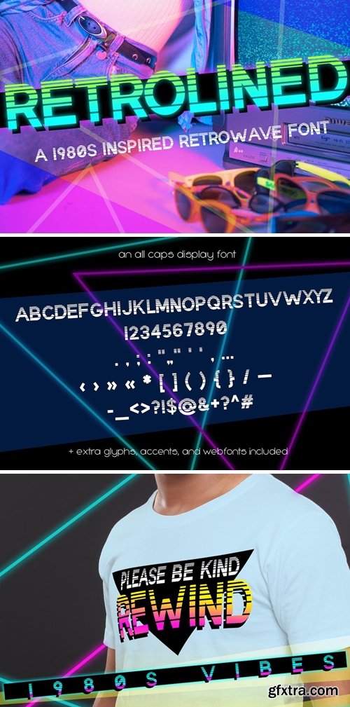 Retrolined Synthwave 80s Retro Font Retrolined Synthwave 80s Retro Font