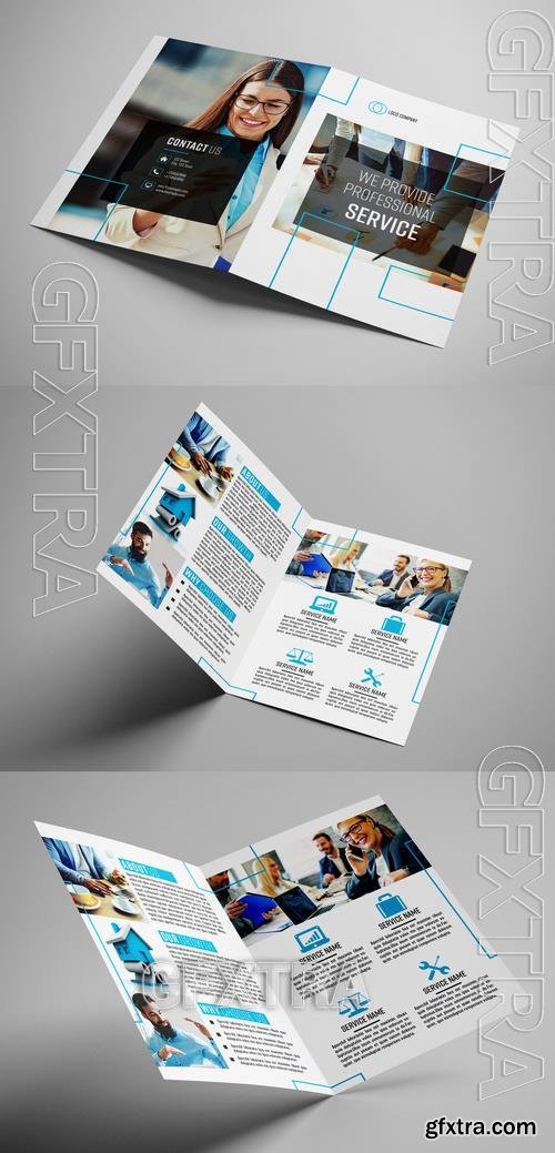 Business Bifold Brochure with Blue Accents 211177340 Business Bifold Brochure with Blue Accents 211177340