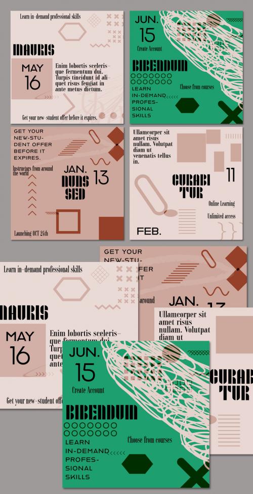 Social Media Square Post Layout Simple Geometric Shapes and Scribbles 588162283