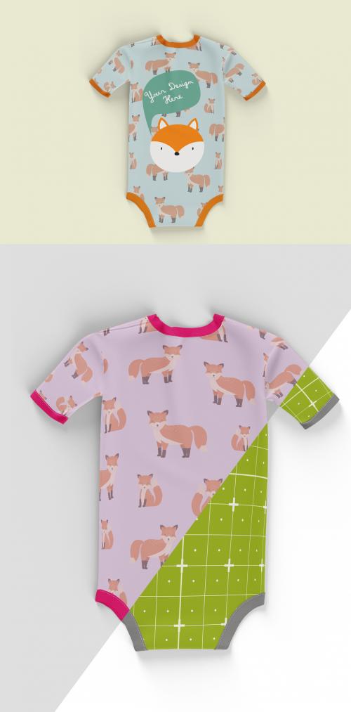 Baby Bodysuit Mockup Back Side 458571098