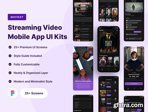Moviest - Streaming Video Mobile App UI Kits Ui8.net