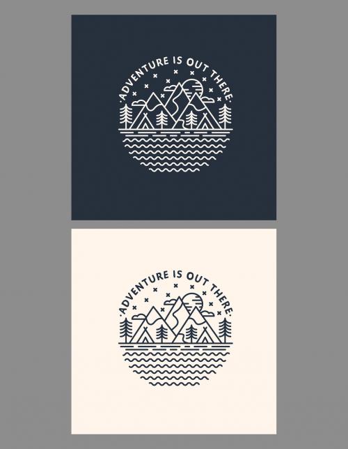 Nature Logo Layout with Line Art Elements 290822658