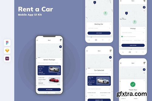 Rent a Car Mobile App UI Kit EWC6GXY