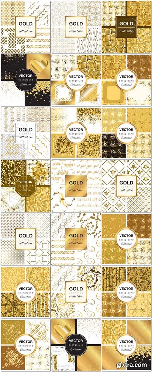 Golden Backgrounds with Patterns 22xEPS Golden Backgrounds with Patterns 22xEPS