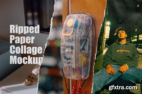 Ripped Paper Collage Mockup ACAUYVK Ripped Paper Collage Mockup ACAUYVK