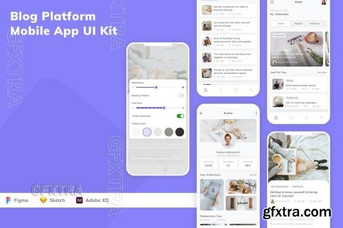 Blog Platform Mobile App UI Kit AEAAFC4