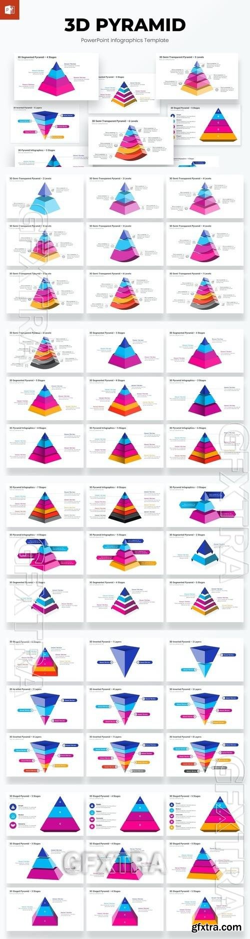 3D Pyramid Infographics PowerPoint Template N727U7U