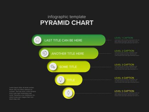 Layers dark funnel chart infographic diagram template with green accent 591789473
