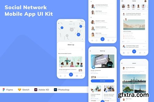 Social Network Mobile App UI Kit SDFD4PU