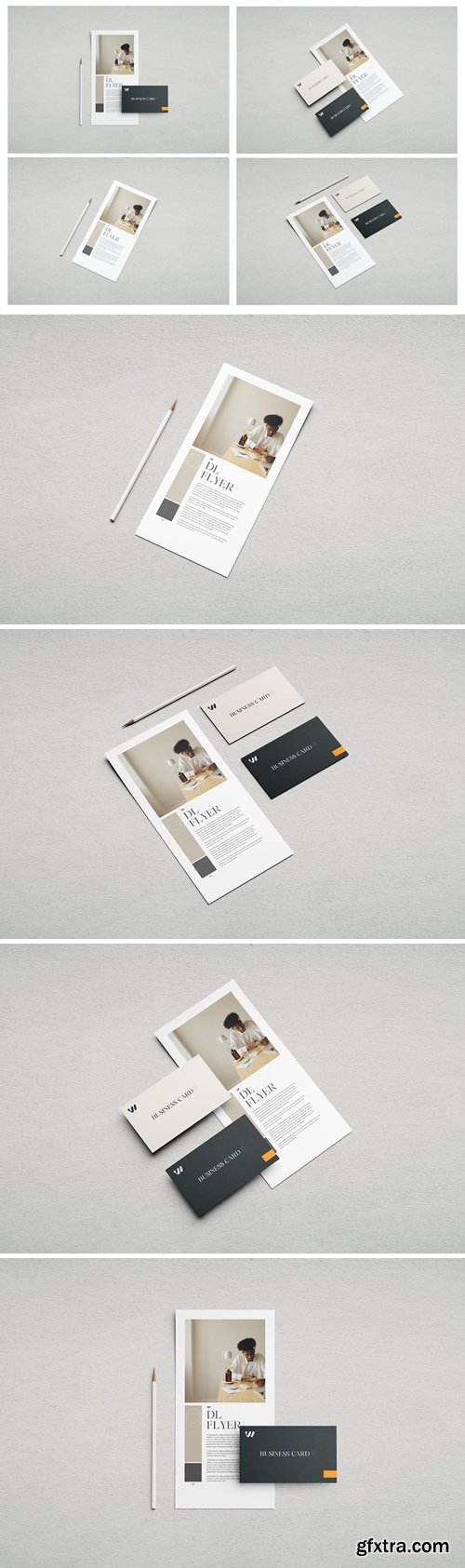 Dl Flyer With Business Card Mockup 7QNBH32 Dl Flyer With Business Card Mockup 7QNBH32
