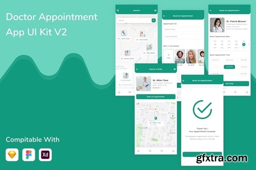 Doctor Appointment App UI Kit V2 RLV74GP Doctor Appointment App UI Kit V2 RLV74GP