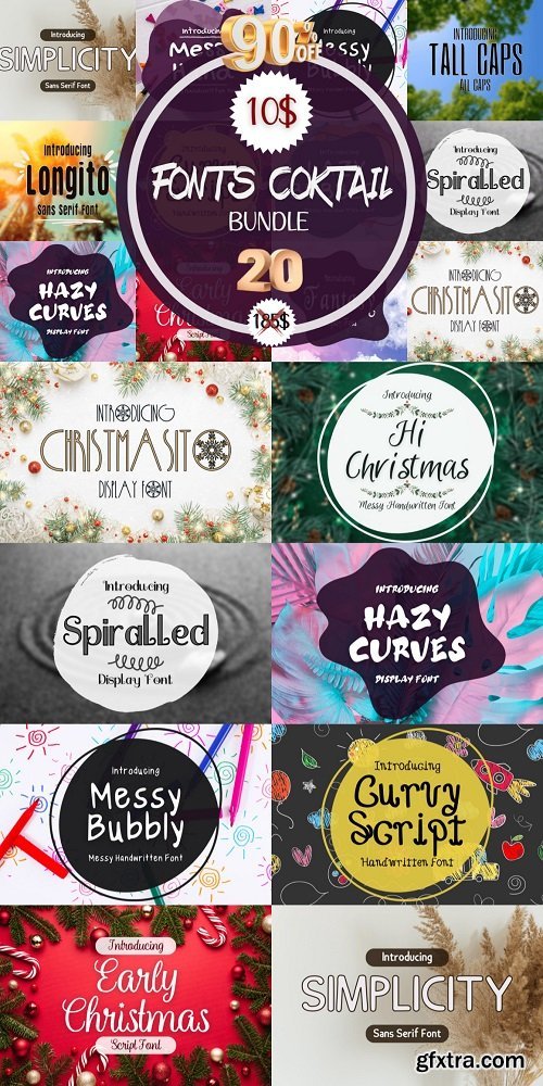 Fonts Cocktail Bundle - 20 Fonts