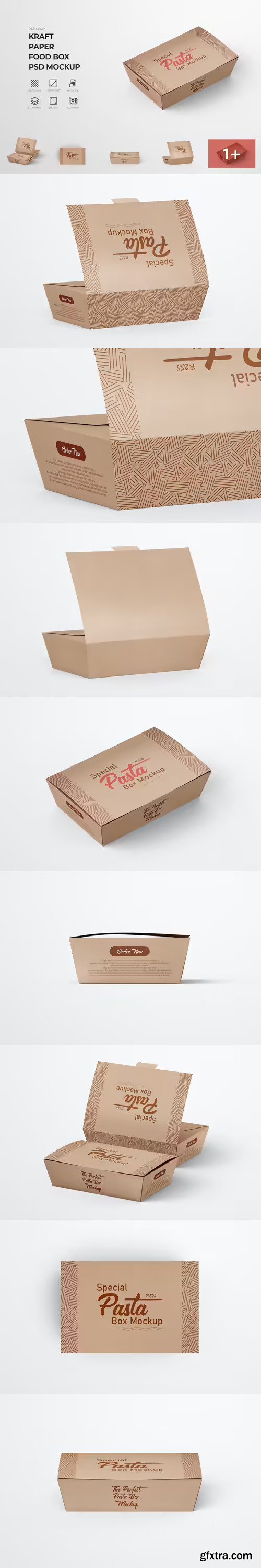 Eco Brand's Visuals Kraft Paper Food Box Mockup