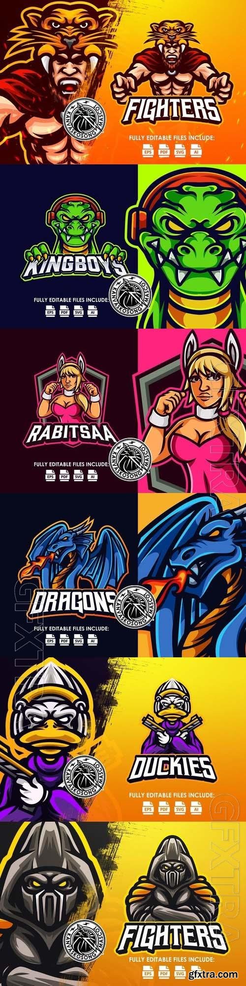 Logo Mascot Vector Design Template #26, 6xEPS