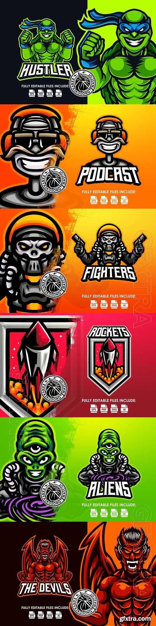 Logo Mascot Vector Design Template #22, 7xEPS