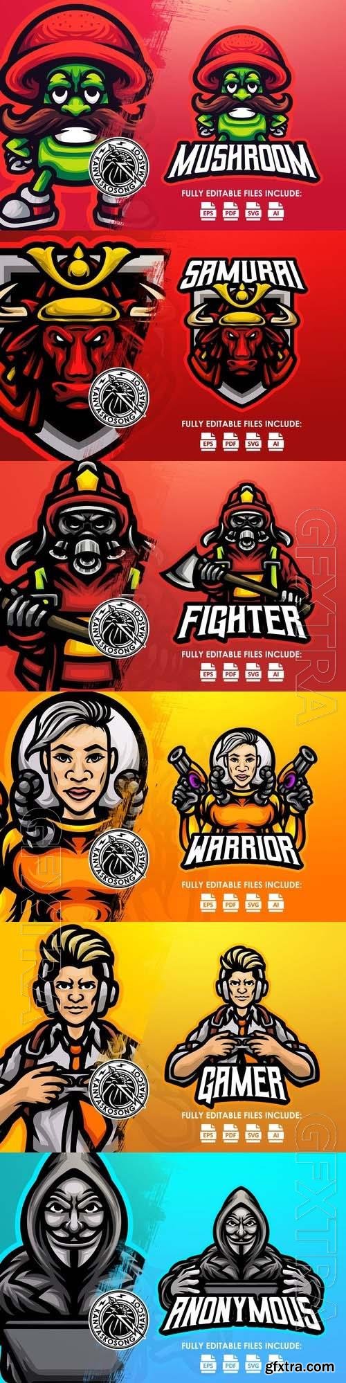 Logo Mascot Vector Design Template #21, 7xEPS