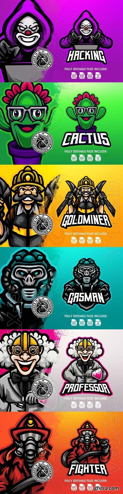 Logo Mascot Vector Design Template #20, 6xEPS
