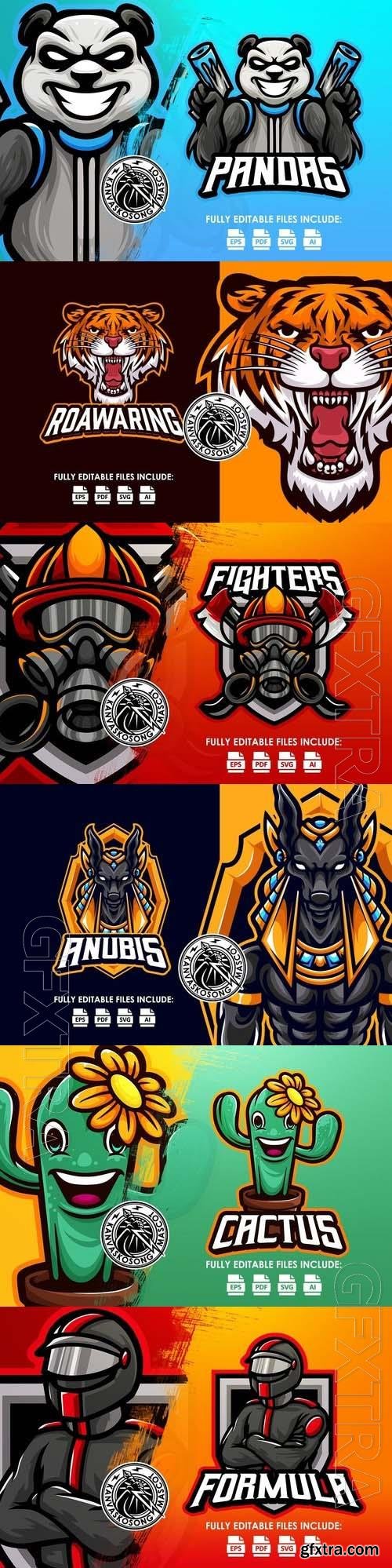 Logo Mascot Vector Design Template #19, 6xEPS