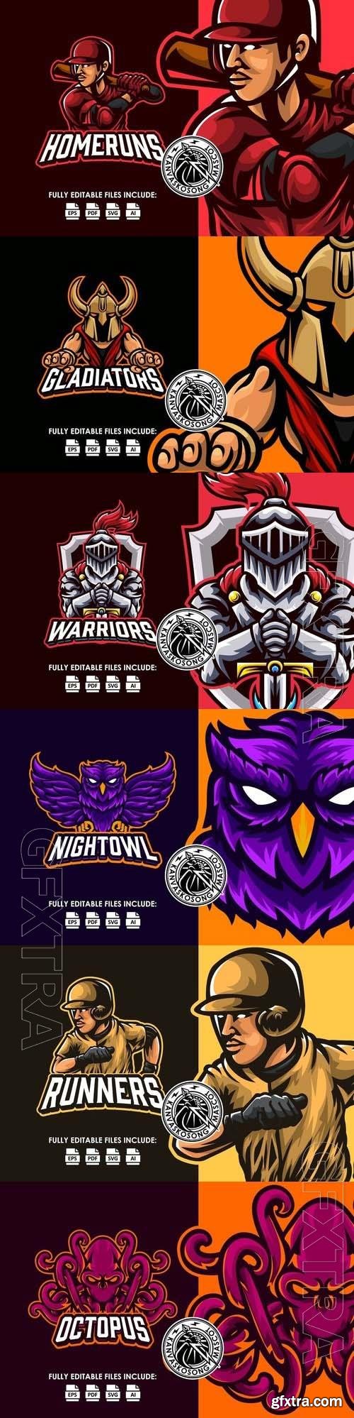 Logo Mascot Vector Design Template #18, 6xEPS