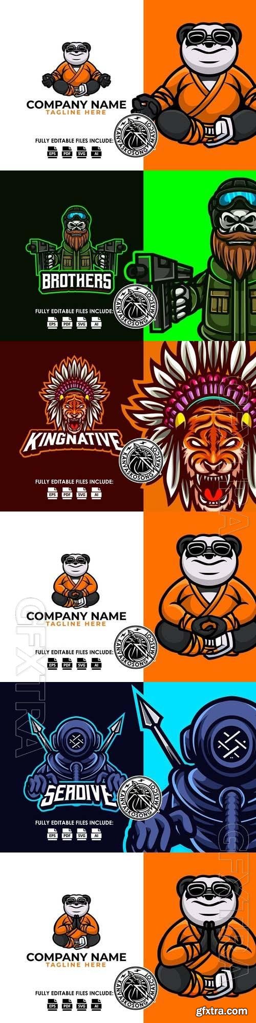 Logo Mascot Vector Design Template #16, 6xEPS