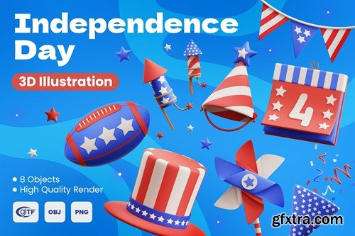 Independence Day 3D Illustrations EVB4L9P Independence Day 3D Illustrations EVB4L9P
