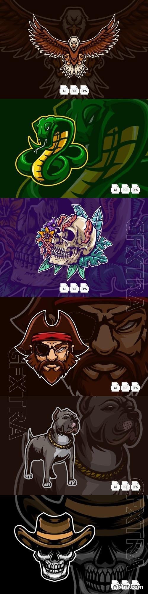 Logo Mascot Vector Design Template #36, 6xEPS