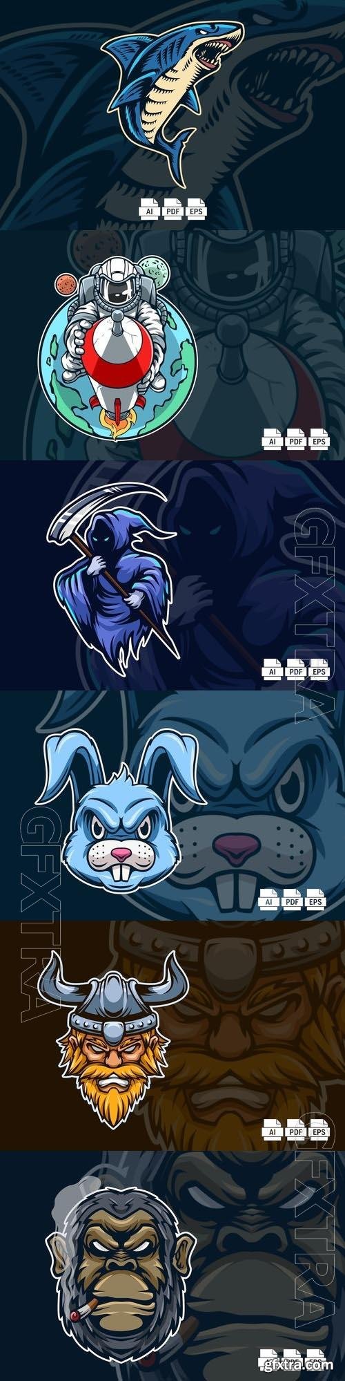 Logo Mascot Vector Design Template #35, 6xEPS