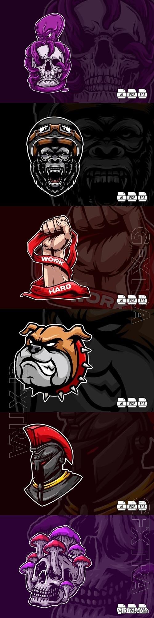 Logo Mascot Vector Design Template #33, 6xEPS